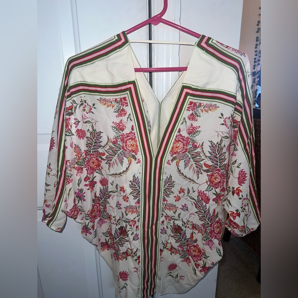 Woman’s flower print shirt